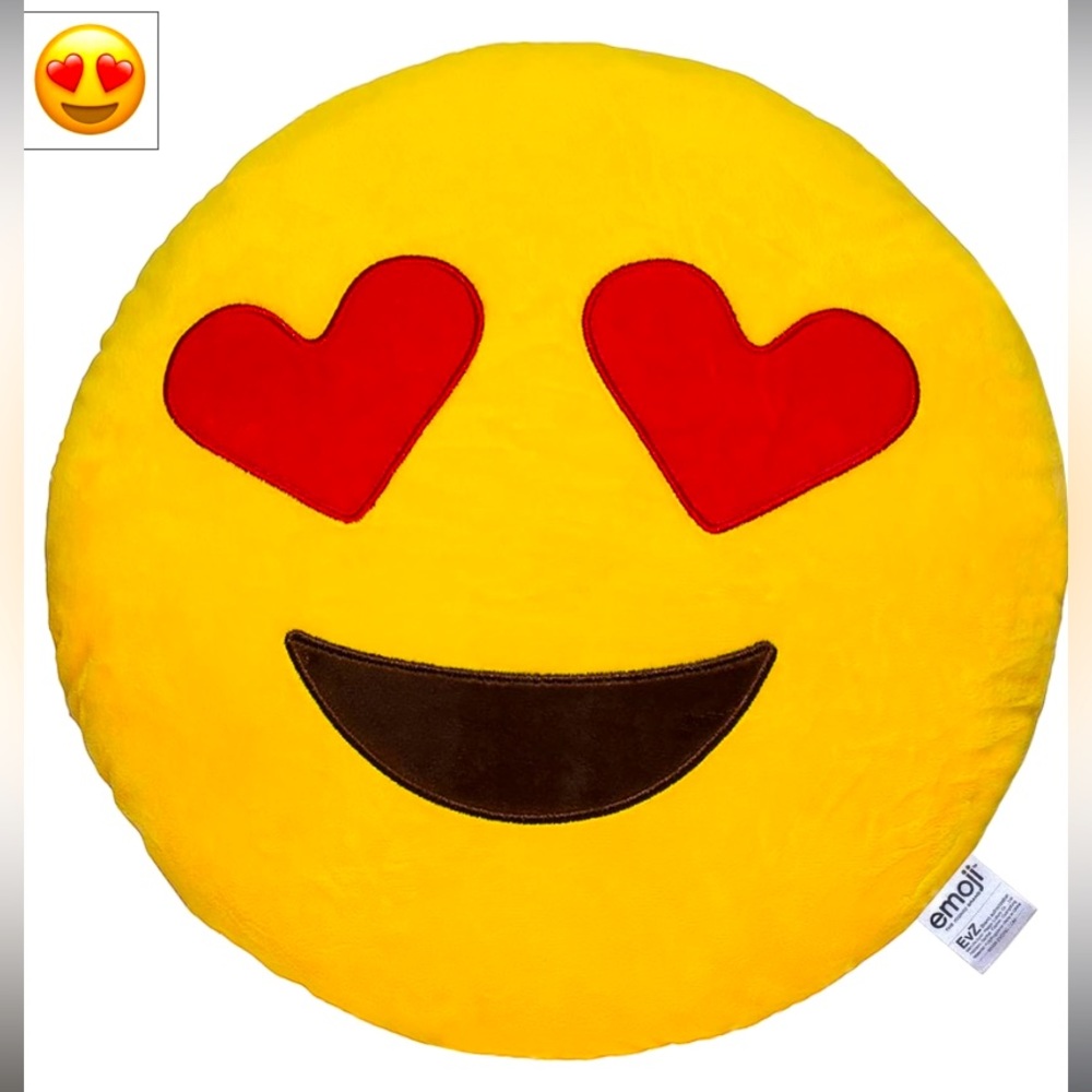 Heart Eyes Emoji Plush Pillow